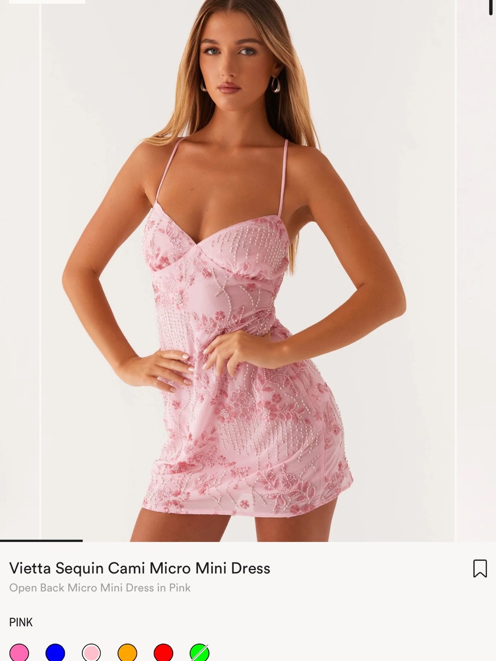 Peppermayo Pink Sequin Cami Mini Dress